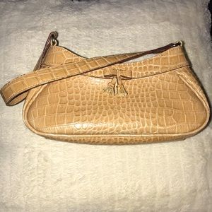 EUC Beige Tan Alligator Design Small Purse Bag - Cute!
